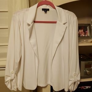 White lightweight open jacket